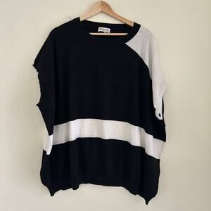 Neiman Marcus Cashmere Sleeveless Shirt Color-block SZ3X Knit Classic Luxury